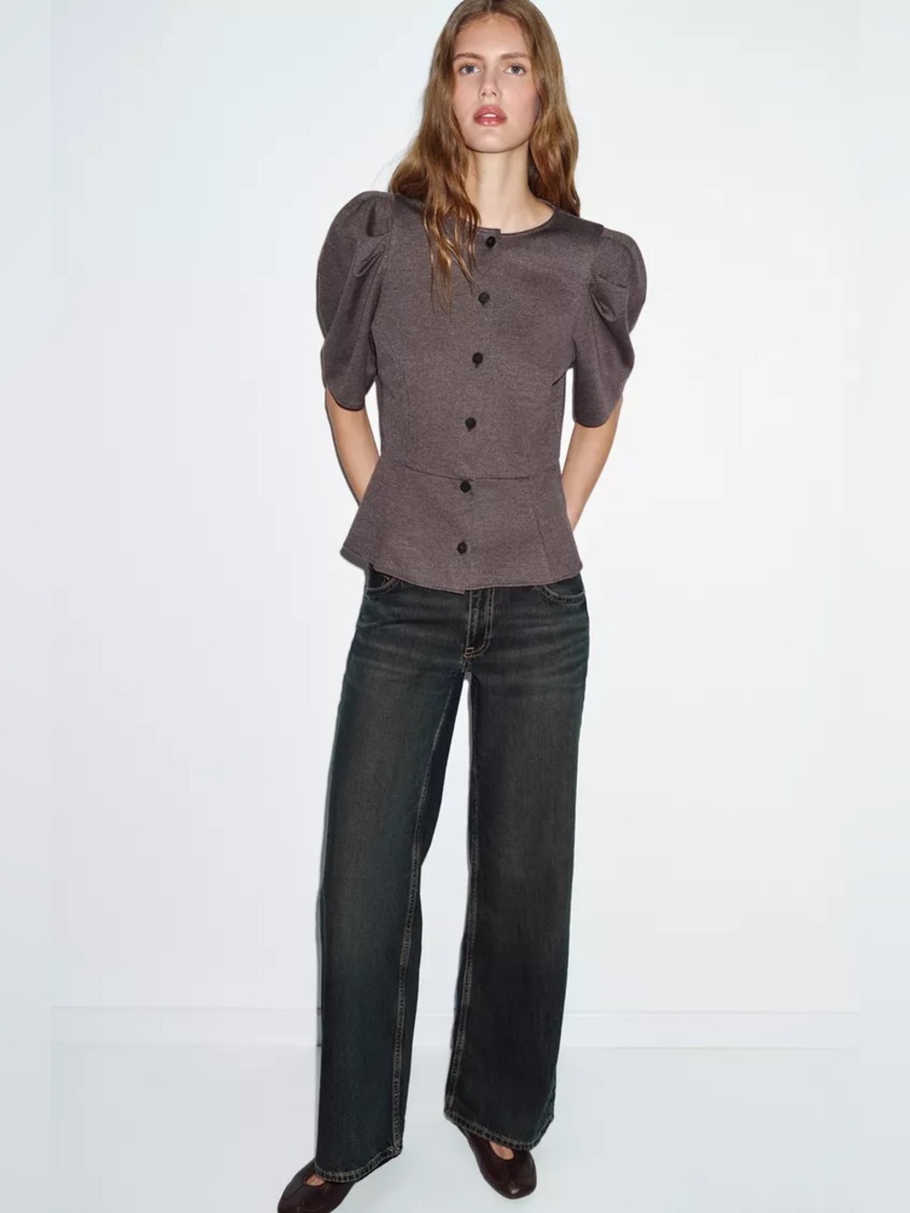NWT Zara PUFF SLEEVE TOP